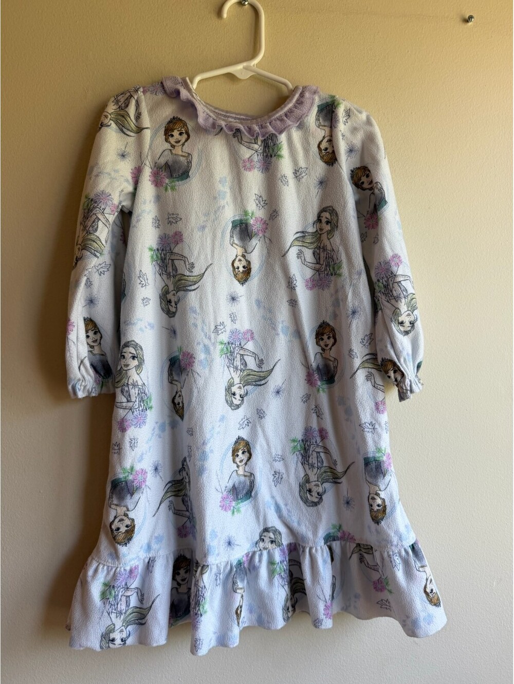 Disney Frozen Elsa Anna Girls Flannel Nightgown Size 4